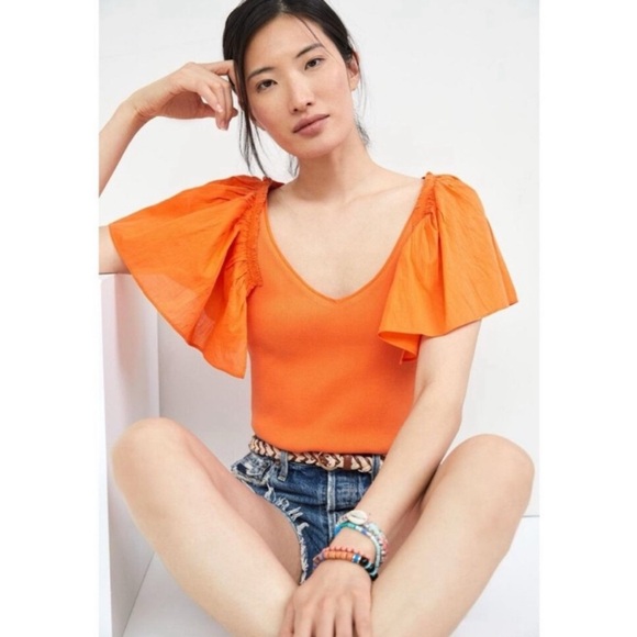 Anthropologie Tops - Maeve Anthropologie Women's top, flutter sleeve